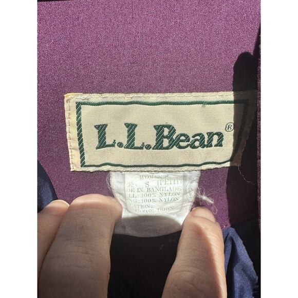 ll bean • vintage coat goose down trench purple parka trench small petite jacket - Picture 14 of 14